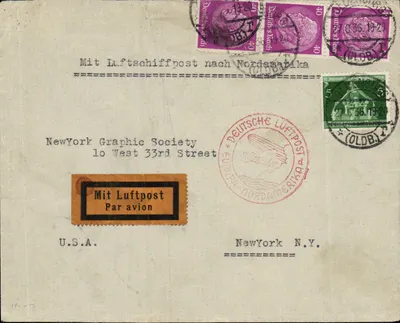 Carta aérea para New York — Deutsche Luftpost, 1920