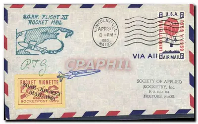 Полёт Soar Flight III — Ракетная почта 1960 — Society of Applied Rocketry, Inc.