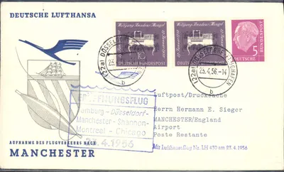 Manchester — Início do serviço aéreo — Deutsche Lufthansa