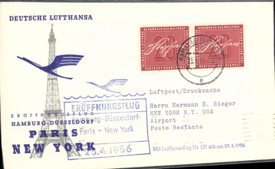 Paris - New York — Eröffnungsflug Hamburg-Düsseldorf — Deutsche Lufthansa