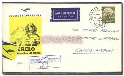 Cairo - Esfinge e pirâmides — Deutsche Lufthansa — número de série LH 604/605