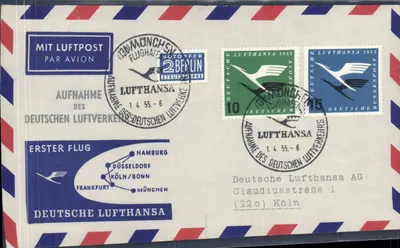 Primeiro voo da Lufthansa — Berlim — Colônia — 1º de abril de 1955 — Deutsche Lufthansa AG