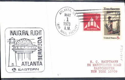 Voo inaugural Atlanta-Bermuda — Eastern Airlines — editor desconhecido, número de série não visível