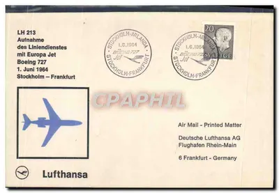 Lufthansa - Primeira ligação Boeing 727 Estocolmo-Frankfurt — Deutsche Lufthansa AG