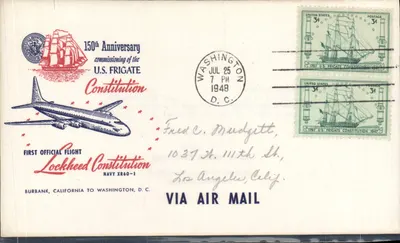 150-летие комиссии фрегаты U.S. Constitution — официальный полет Lockheed Constellation — Washington D.C.