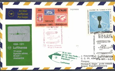 Lufthansa – 15 anos de ligação aérea Brasil-Alemanha — 1956-1971 — Impressos