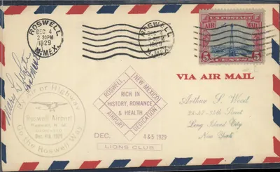 Roswell, Novo México — Aéropostale dedicada à inauguração do aeroporto — Lions Club