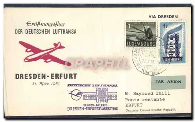 Dresde-Erfurt — Abertura do voo da Lufthansa Alemã — Galeria Semper, 31 de março de 1958
