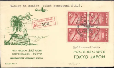 Primeiro voo regular SAS Copenhague-Tokyo — SAS/DA NR. 2 — editor SAS