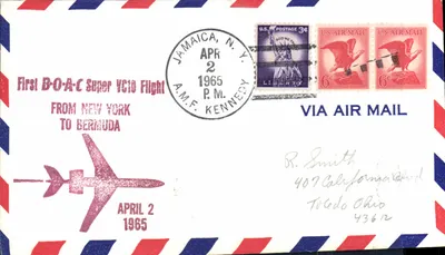 Primeiro voo BOAC Super VC10 Nova York - Bermudas — Jamaica, N.Y. — A.M.F. Kennedy