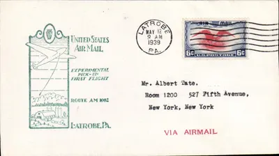 Latrobe — Primeiro voo experimental — United States Air Mail