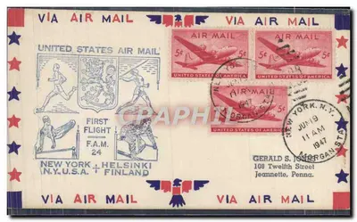 Первый рейс Нью-Йорк - Хельсинки — United States Air Mail, 1947