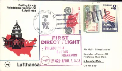 Primeiro voo direto Filadélfia-Frankfurt — Lufthansa LH 421 — 3 de abril de 1965