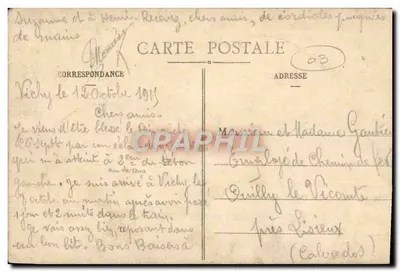 Vichy — Le Vieux Parc — éditeur inconnu, n° de série 610 — Verso