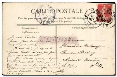 Vichy. De Brug over de Allier — uitzicht op de brug van steen en metaal over de rivier — uitgever V.R.C. n°13 — Achterkant