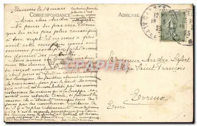 Stara pocztówka Święty Honorat Stare Monasterium przez Cypresy — Rewers