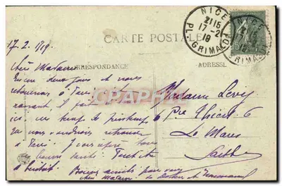 Nice - Píer-Promenade - A Praia - Regatas — editor Jean Raur, n°42 — Verso