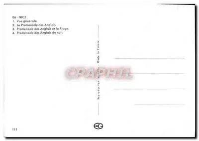 Nice — vista geral e Promenade des Anglais — Verso