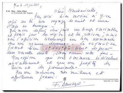 Nice - Promenade des Anglais — widok panoramiczny — wydruk w Włoszech — Rewers