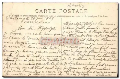 Marseille - La Cannebière — uitzicht op trams — Fototypie E. Lacour Marseille — Achterkant