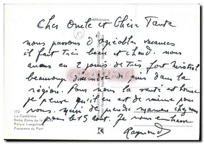 Marseille — Pamiątka z MARSEILLE — wydawca ARYchrome — Rewers