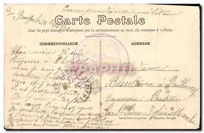 Bourges — École de Pýrotechnie — Éditeur : Cartes Postales en Gros, Bourges — Verso