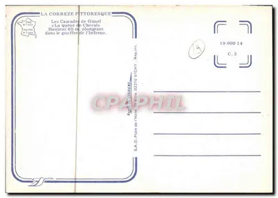 Wodospady Gimel — « Ogon konia » — Wysokość 60 m — S.A.D. Image de France, Vichy — Rewers