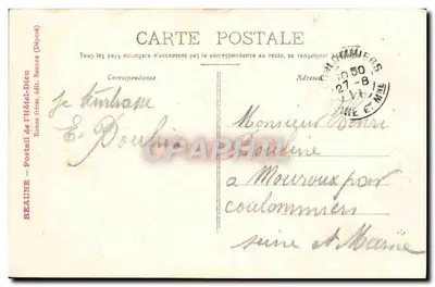 Hôtel-Dieu w Beaune — wejście gotyckie — Rosco bracia, wyd. Beaune (Zarejestrowane) — Rewers