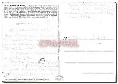 モダン絵葉書 コーツ＝ドゥ＝ノール ス＝ブリューク — 裏面