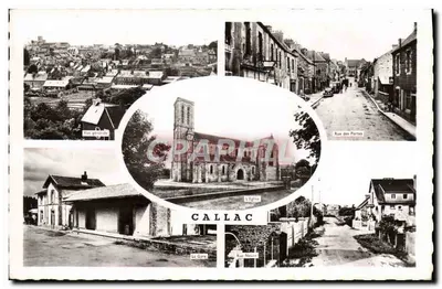 Callac — Visão geral, a igreja, a estação, rua das Portas, rua Nova — Edições Gaby