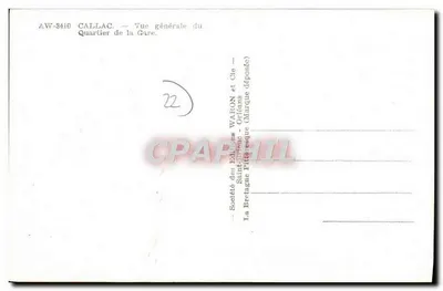 Callac — Vista geral do Bairro da Estação — Sociedade das Edições Waron — Verso