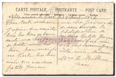 Bilhete postal antigo Callac A Torre da Igreja de Botmel em Ruínas — Verso