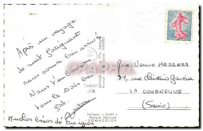 Lancieux — Souvenir de l'île — Editor ARTAUD Frères et Fils, Nantes — Verso