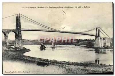 Arredores de PAIMPOL - O Ponte Suspensa de Lézardrieux: 192 metros de comprimento — Renault, foto-editora, Paimpol