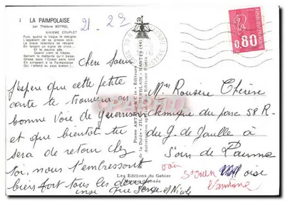 La Paimpolaise — canzone bretone — Théodore Botrel, editore Pierre Artib & Cie — Verso