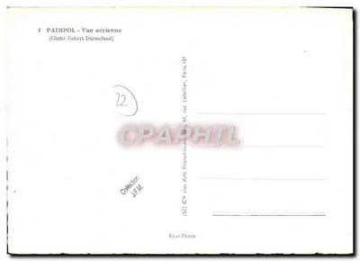 Paimpol — Vista aerea — Cliché Robert Durandand, editore Réal-Photo — Verso