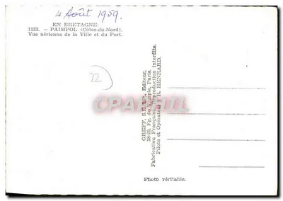 Paimpol — Vista aérea de la ciudad y el puerto — editor Greff — Reverso