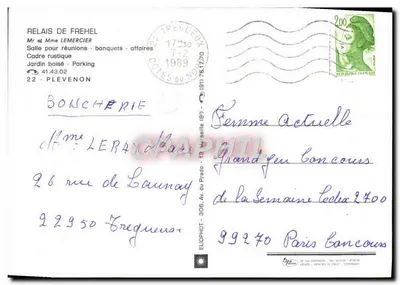 Relais de Fréhel — Hotel - Restaurante - Creperie — editor desconhecido, número de série não visível — Verso