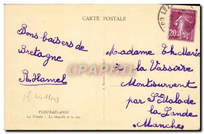 La Trinité - Krypta i morze — PLOUBAZLANEC — wydawca A.R. — Rewers