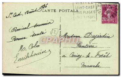 Saint-Cast — Vista general de las Mielttes y la Punta de la Guardia — G. Arnaud, editor — Reverso
