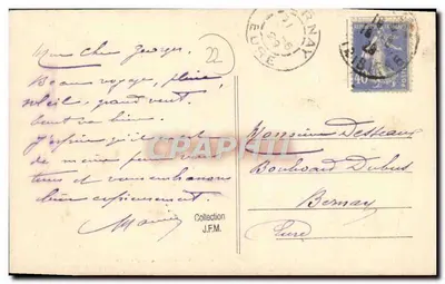Saint-Efflam — Widok na Hotel Plażowy i Punktu Armorique przez drzewa — (C.d.-N.) — Rewers