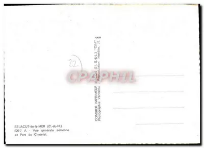 St-Jacut-de-la-Mer — Vista geral aérea e Porto do Châtelet — Combier Imprimeur — Verso