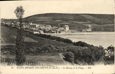 Saint-Michel-en-Grève (C.-du-N.) — O Bourg e a Praia — ND