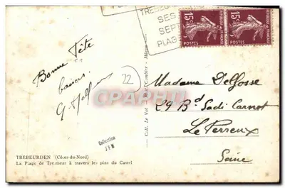 Plik piaskowy w Trebeurden przez sosny w Castel — Trebeurden (Côtes-du-Nord) — wydawca C. L. Le Vot — Rewers