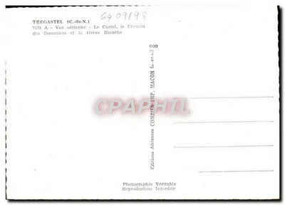 Tré Gastel (C.-du-N.) — Widok z powietrza — Le Castel, Chemin des Douaniers i Grève Blanche — Éditions Aériennes Véritable — Rewers