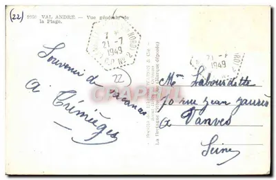 Waron — Vista geral da Praia — Société des Éditions Waron — Verso