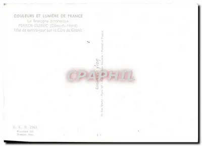 Perros-Guirec (Côtes-du-Nord) — View of the Granite Coast in Backlight — Éditions Yvon — Back