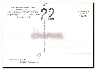 Hôtel de l'Armor — éditeur Éditions Jack — n° de série 22 — Verso