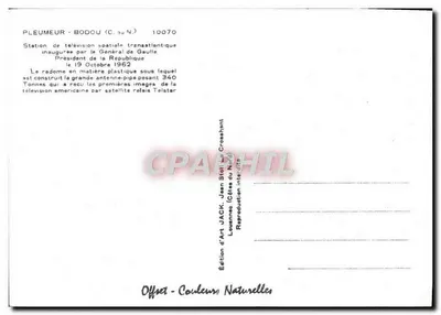 Estação espacial de telecomunicações — Pleumeur-Bodou — Edição Jack — Verso