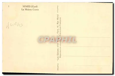 Nîmes (Gard) — A Casa Quadrada — Les Éditions d'Art Martel, Paris — Verso
